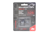 20585 Карта памяти Qumo microSDXC 128Gb UHS-I, 3.0 с адаптером SD (черно-красная)