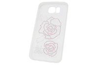 Чехол "Carol с впаянными кристаллами" Цветок Samsung Galaxy S6  00-184