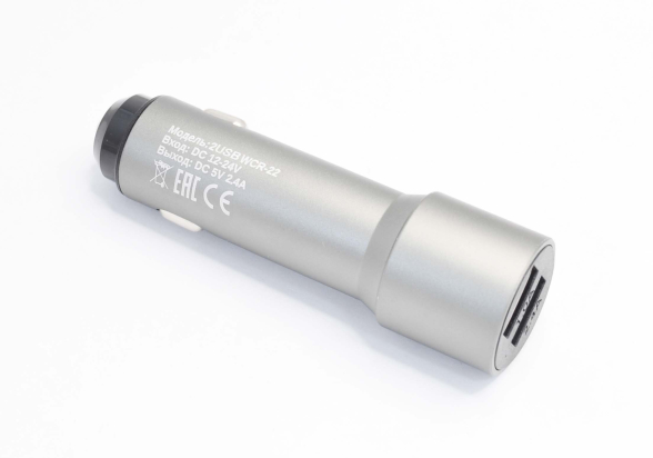 22911 Автомобильное зарядное устройство Walker WCR-22 2USB, 2.4А, серое