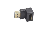 Переходник HDMI "шт" - HDMI "гн" пластик gold угловой 5-892G