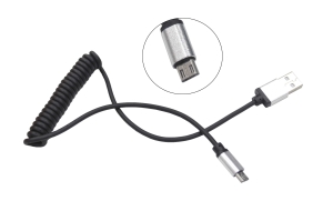 Шнур Dialog HC-A5210 (CU-0309S) USB A(M) - microUSB B(M), ver 2.0, 0.9м, спиральный,  в пакете