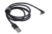 Шнур USB 2.0 AM > microB 1.0м черный (угловой) Mivo MX-80M (3.0A) — фото 1