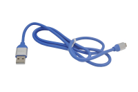 Шнур USB 2.0 AM > microB 1.0м синий (силикон) MRM R-35 (1.7A)