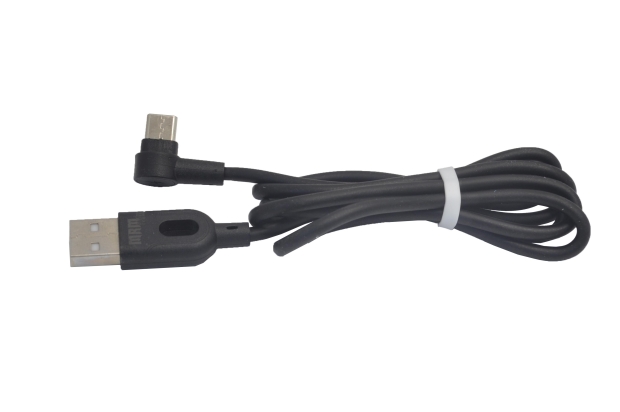 Шнур USB 2.0 AM > USB Type-C 1.0м, черный (угловой) MRM R-33 (2.5A)