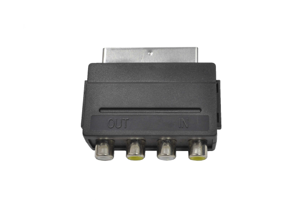 Переходник SCART "шт" - 4 x RCA "гн" пластик 2-410