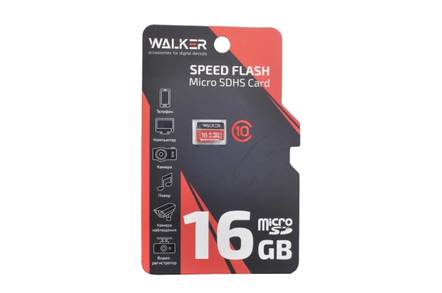 27769 Карта памяти Walker microSD 16Gb Class10 без адаптера UHS-1