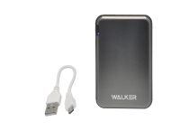 20232 Портативное зарядное устройство Walker WB-505 5000mA-ч, USB, 2.1A, Type-C, microUSB, металл, серое