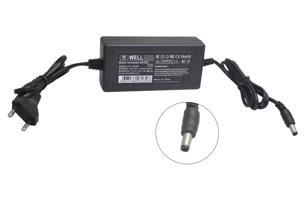Блок питания 220V/12V  5.0A Manwell WL120V050 (5.5x2.5) импульсный (адаптер)