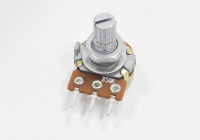 Резистор переменный 3pin B50K d=16mm L=15mm моно (с рифлением + шлиц)