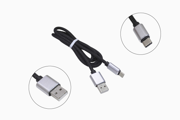 11924 Кабель Premium USB - type-C  оплетка черный