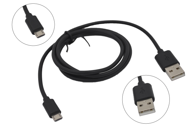 30500 Кабель Qumo USB-Micro USB оплетка, PVC, 1.0м, black