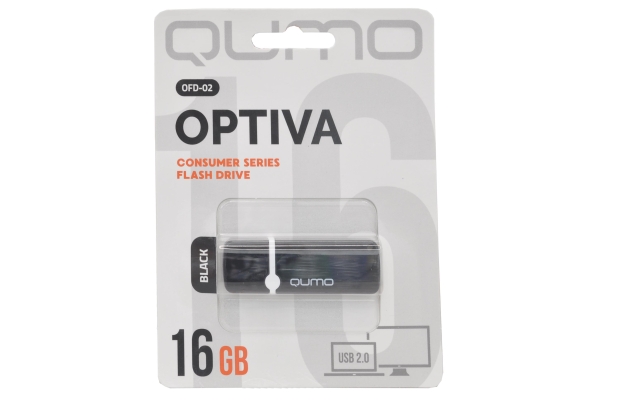 24436 Флэш Qumo 16Gb USB 2.0 Optiva 02 (черный)
