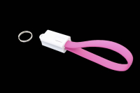 0652522 Кабель-брелок Gmini  GM-MUS300FKP USB-Lightning, розовый плоский