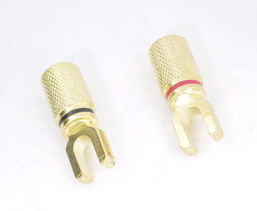 Вилка акустическая металл gold на кабель 1-690G (2шт)
