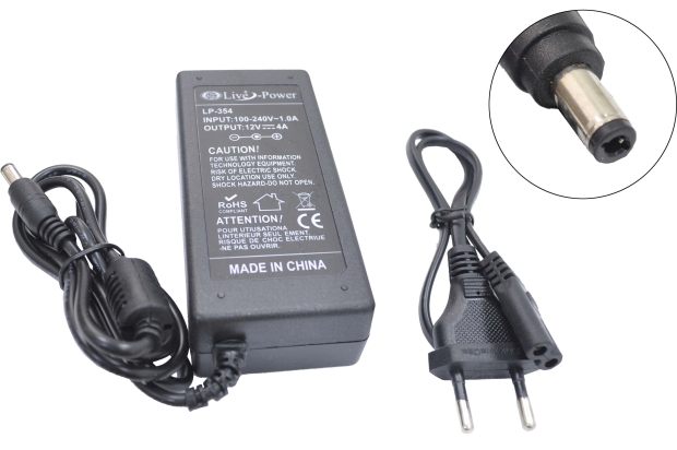Блок питания 220V/12V  4.0A LP-354 (A-354) (5.5x2.5) импульсный (адаптер)