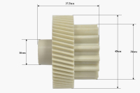 Шестерня для мясорубки Vitek/Saturn/Elbee/Delfa/Magnit/Rolsen/Erisson, Д- 45/34мм, зубья 54/15шт. (косой/прямой)