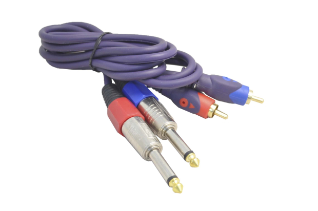 Шнур 2 x 6.3mm "шт" моно - 2 x RCA "шт" gold 1.0м 5-143-1.0