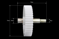 41.061-VIT Шестерня мясорубки D=78, H18/вал 72, z44 прямые зубья, шток 6 граней, Elenberg, Дива, Ротор