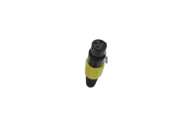 Разъем XLR 3P (CANON) "гн" металл цанга желтое 81Y 3F