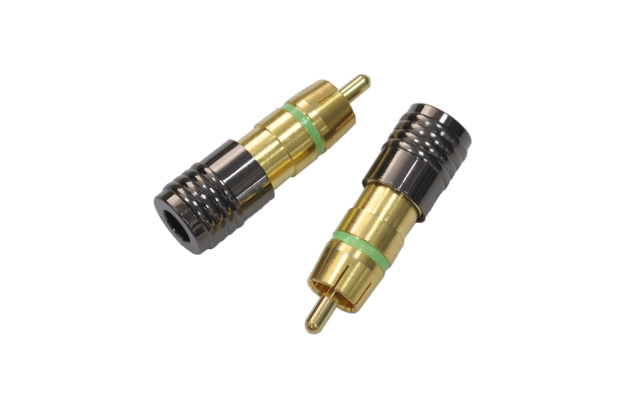 Разъем RCA "шт" металл gold на кабель (2шт) 1-206G