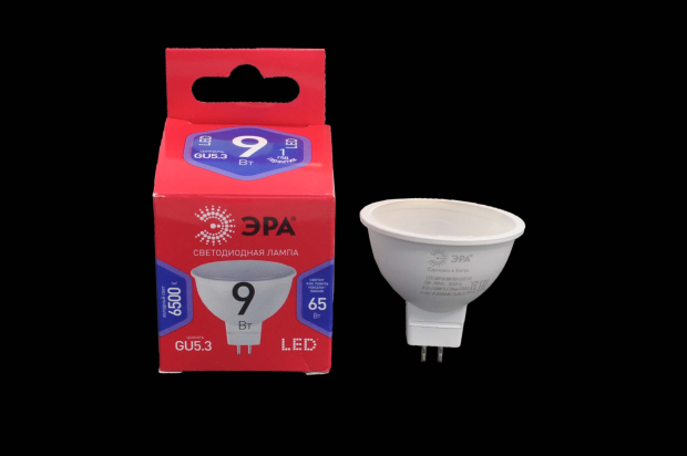 Лампа светодиодная Эра RED LINE LED MR16-9W-865-GU5.3
