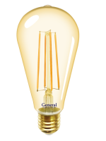686900 Лампа светодиодная General Loft димм. ST64S-E27-13W-2700K, 2K 64x140 филамент (нитевидная) золотая